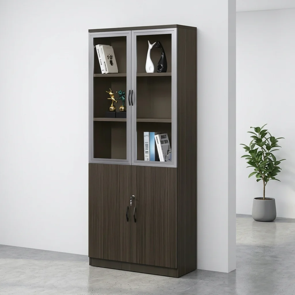 Wooden File Cabinet Office Storage Shelf Filling Cabinets for Vertical Big Multiple Box Glass Modern Furniture Set Customization image 3