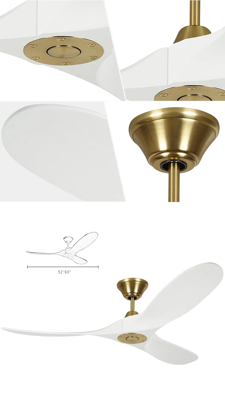 Luxury Modern Bldc Motor Gold Remote Control Wooden Ceiling Fan