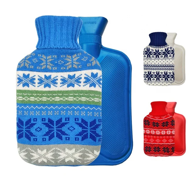 Customized Rubber Knitted Cover Hot Water Bottle