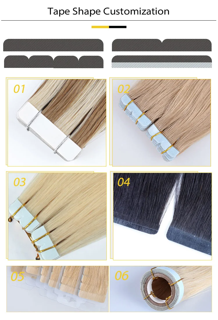 LeShine Salon Human Remy Injected Skin Weft Invisible Tape in Hair Extensions 100% Human Hair Russian Hair factory