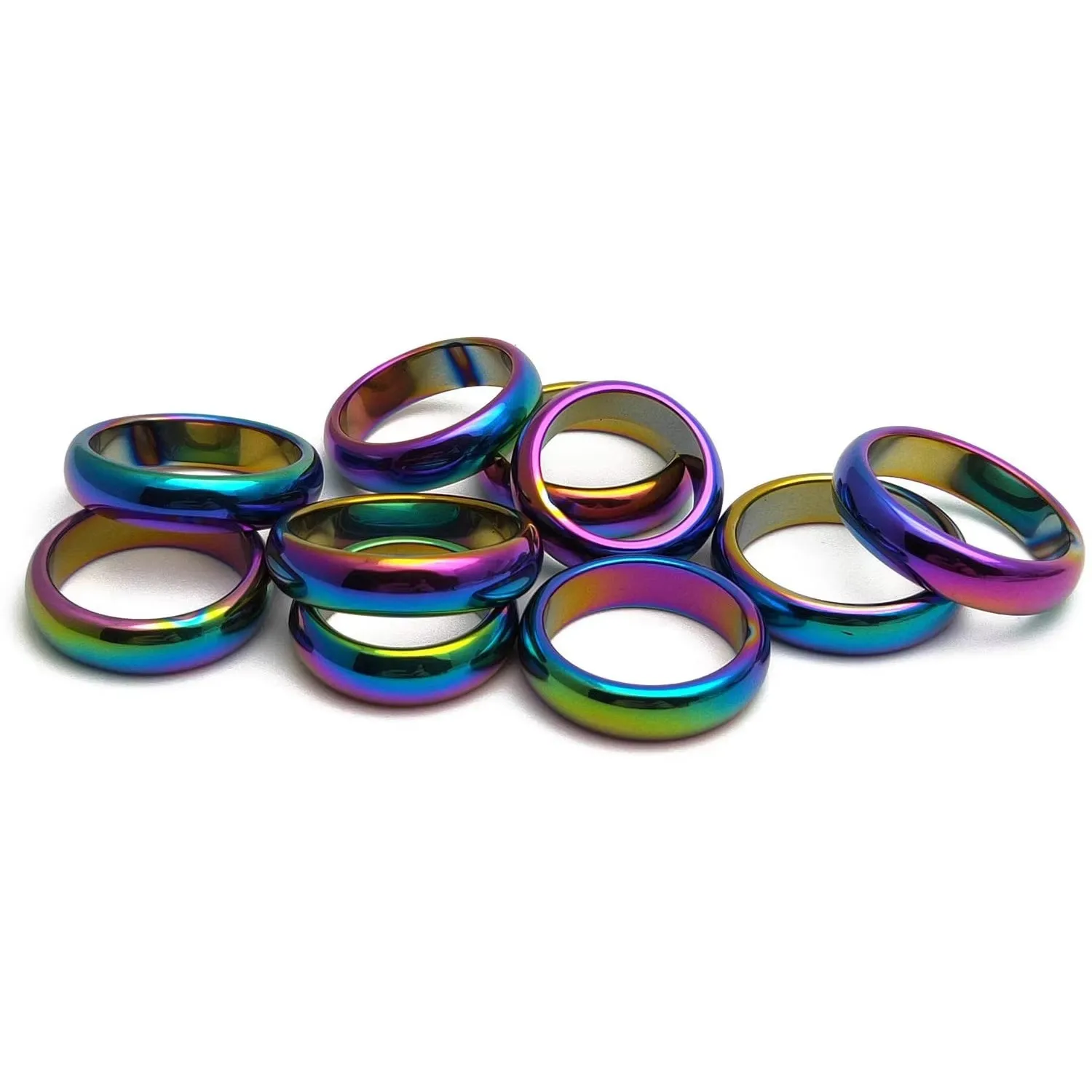 Anello In Ematite Nera Naturale – 100 Pezzi, Formato 16-20 Mm, Per Equilibrio E Circolazione, Fatto A Mano