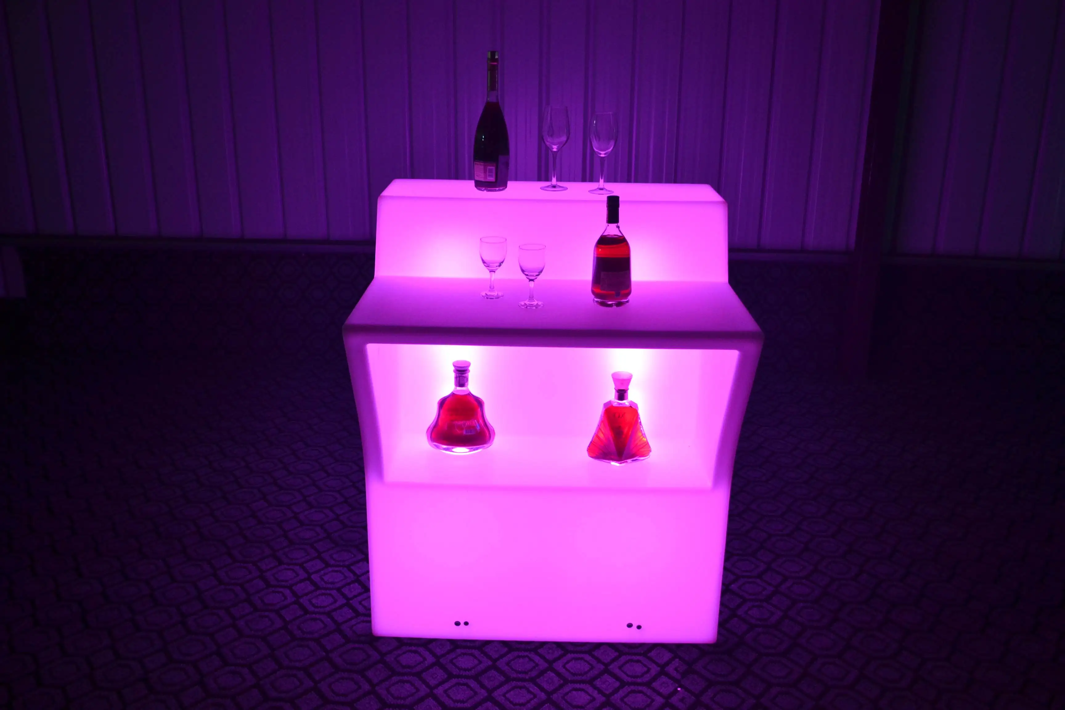 product modern 16 color changing led glowing ip65 rated waterproof pe plastic counter table with remote control for home bar application-4