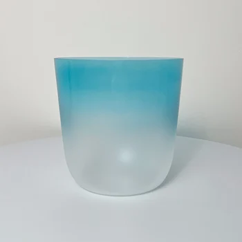 EAST   Blue Alchemy Quartz Crystal Bowl Healing Singing Bowl for Meditation Melting Silica Crucible Material