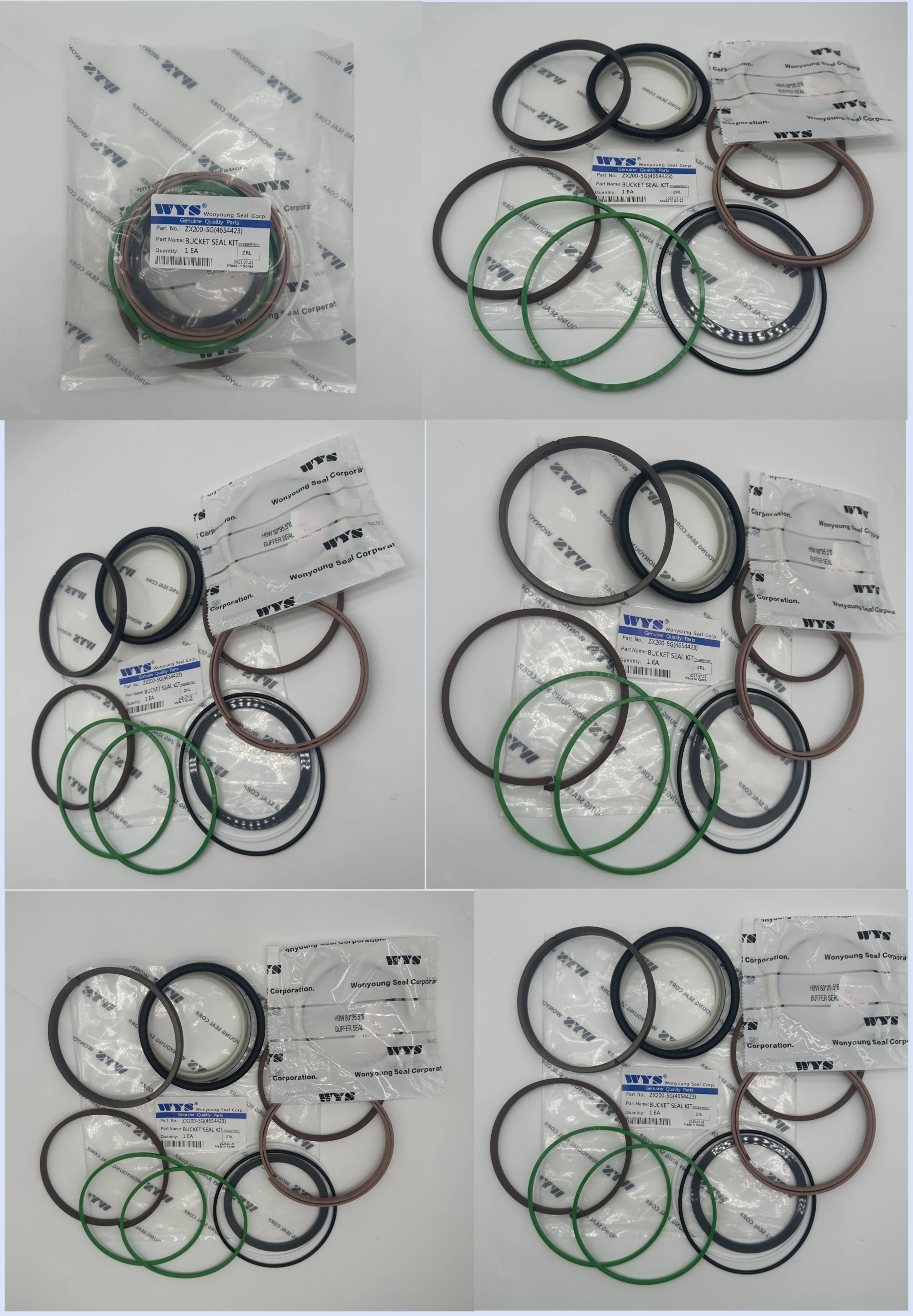 WYS Original Parts ZX200-5G Bucket Hydraulic Cylinder Repair Seal Kit for Hitachi Excavator with 1 Year Warranty and 55-150 DEG Temperature Resistance