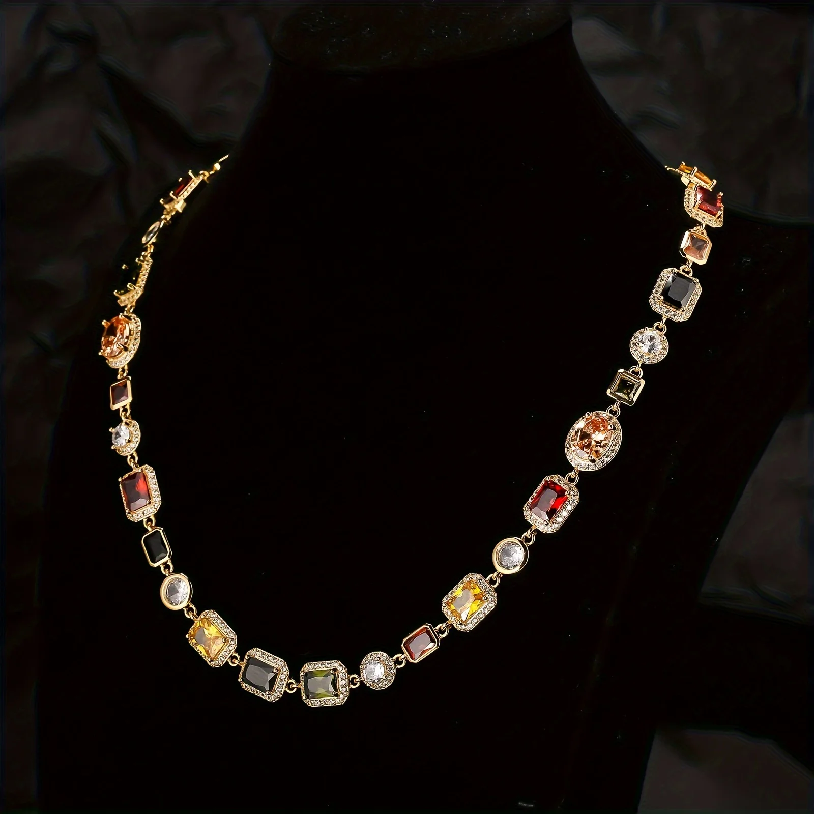 Rajasthan Gems String Necklace Women Oxidized Metal Natural Multi Color Gem offers Stones B22