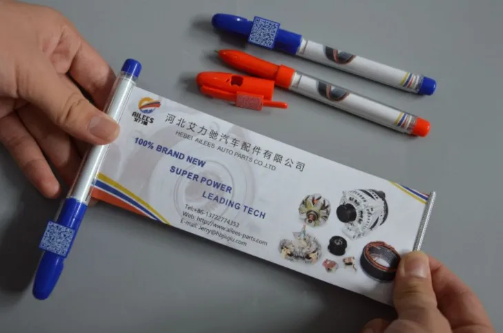 Custom Logo Promotional Advertising Pull Out Message Pen Roll Out Paper Flag Banner Pen