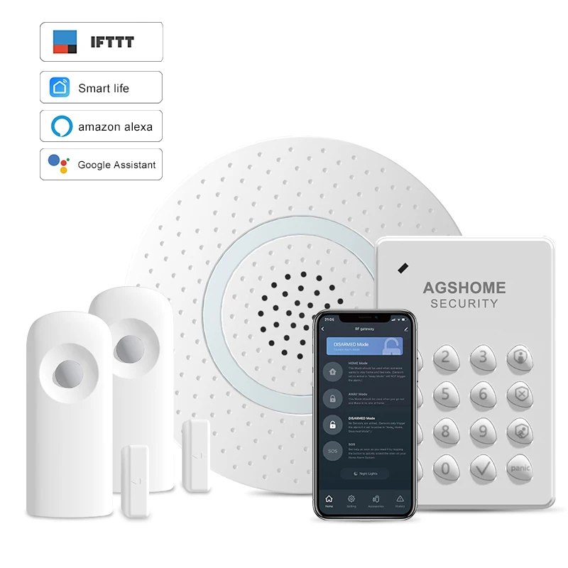 OEM Tuya WiFi Alarm System Smart Home Security System Smart Life WiFi Alert Kit DIY  Factory Selling App Alerts Security Camera