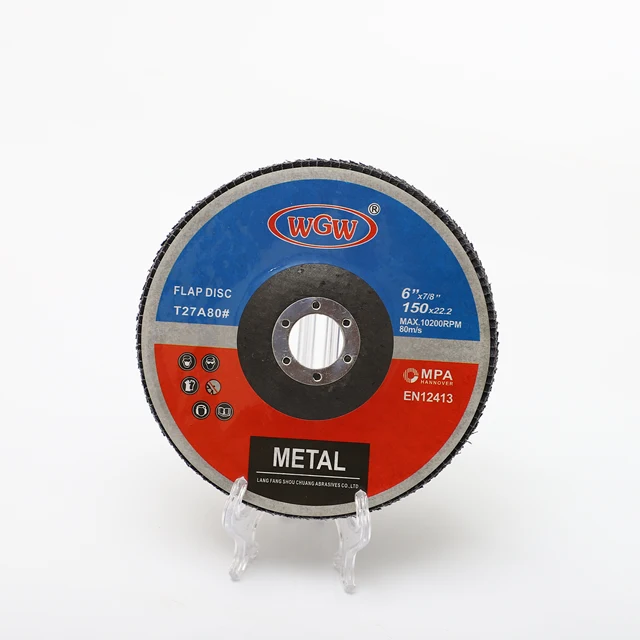 WGW 6''x7/8'' 150x22mm high quality stainless steel grinding disc metal flap wheel Stainless Steel and Metal Precision grinding