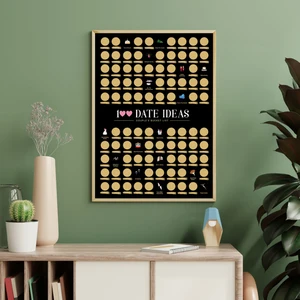 100 Dates Scratch Off Poster,Valentine's Day Idea 100 Things Bucket List Scratch Off Poster,Good Gmens Poster