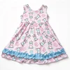 Vestido sin mangas de unicornio de dibujos animados rosa