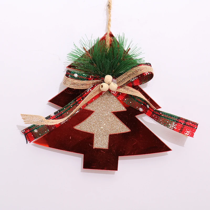 New Plastic Tree Ornament Shape with Decor Mirror Surface Christmas Tree Ornaments for Decorations