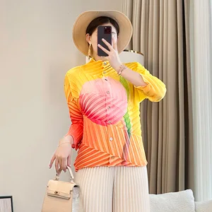Women's 2026 Spring and Summer Top New Joker Stretch T-Shirt with Pleated Loose Slim Design Polyester Solid Pattern