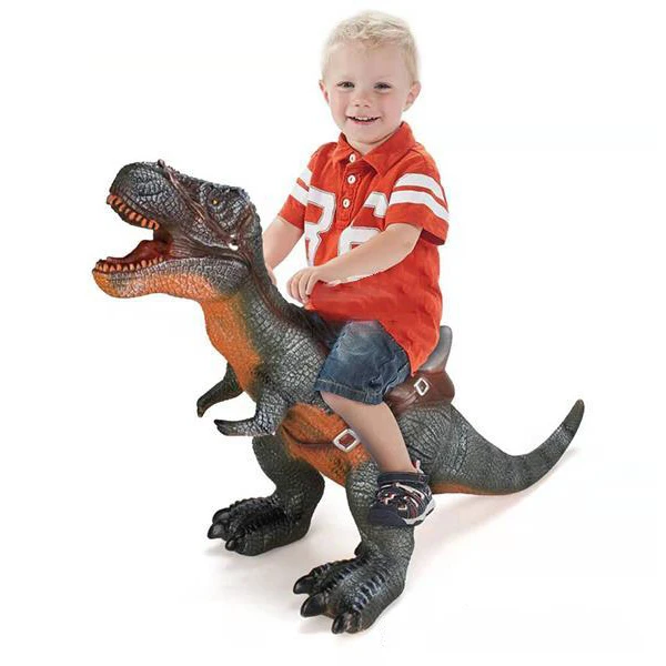 Samtoy Mountable Soft Rubber Rideable Man Carrying Animal Kids Big Size  Ride on Dinosaur Toy With Roaring Sound