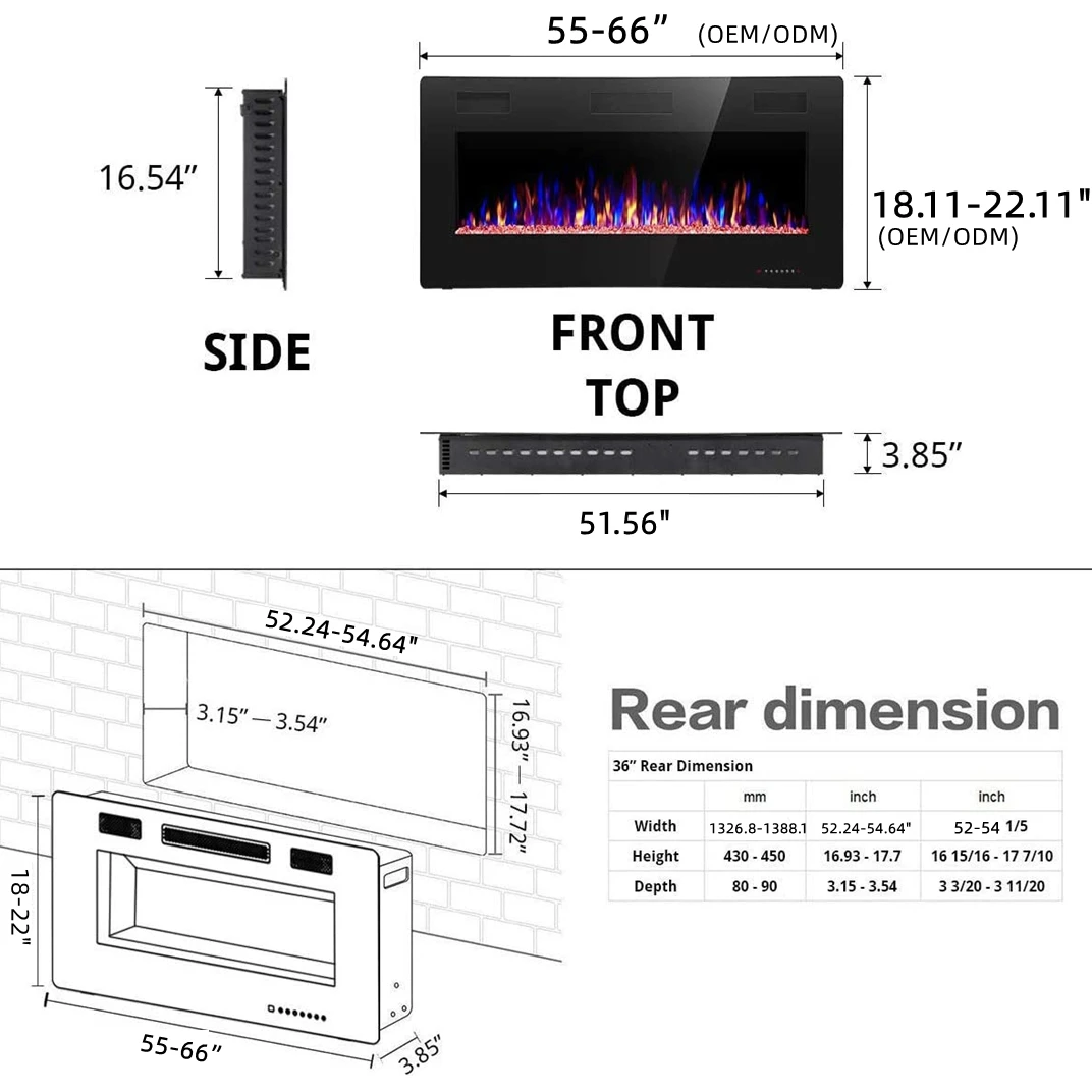 Electric Fireplace, 3d, Wall - detail 14