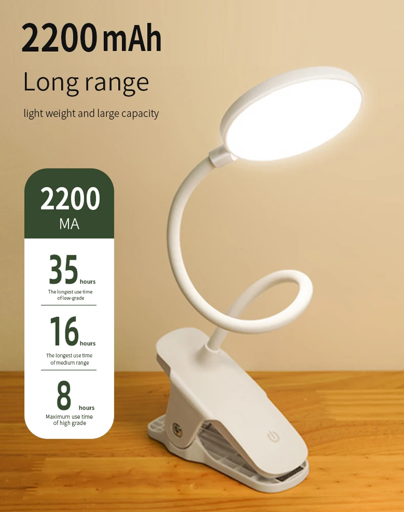 Cold light minimalist led reading desk lamp bedroom desk lamp desktop study creative clip small table lamp