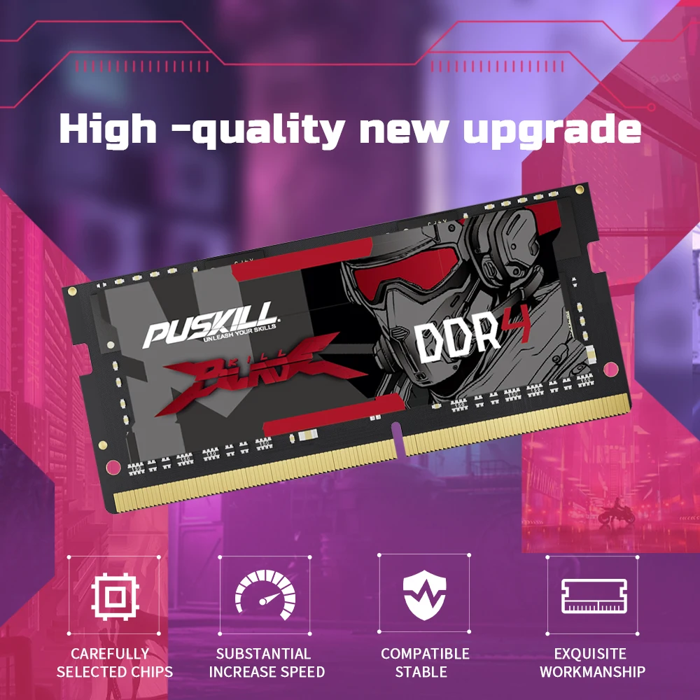 PUSKILL DDR4 Laptop Memory Module 8GB/16GB/32GB, 3200MHz/2666MHz