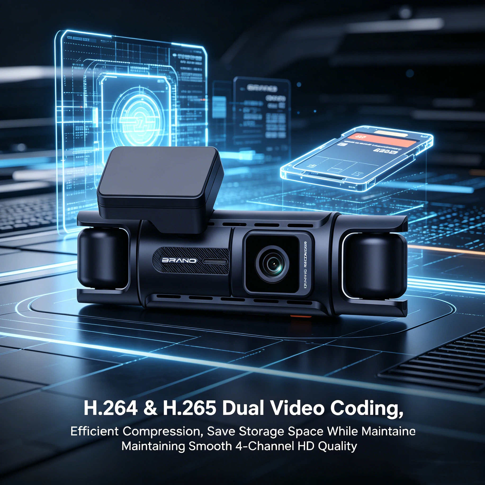 VS225 360° Panoramic 4 Channel Dash Cam Car DVR 4K UHD Front + 1080P Left/Right/Rear No Blind Spot Coverage Fit for Most Cars