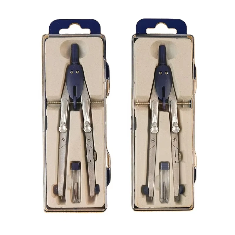 2024 Прямая поставка с завода студенческие канцелярские принадлежности столярная линейка набор компасов металлических