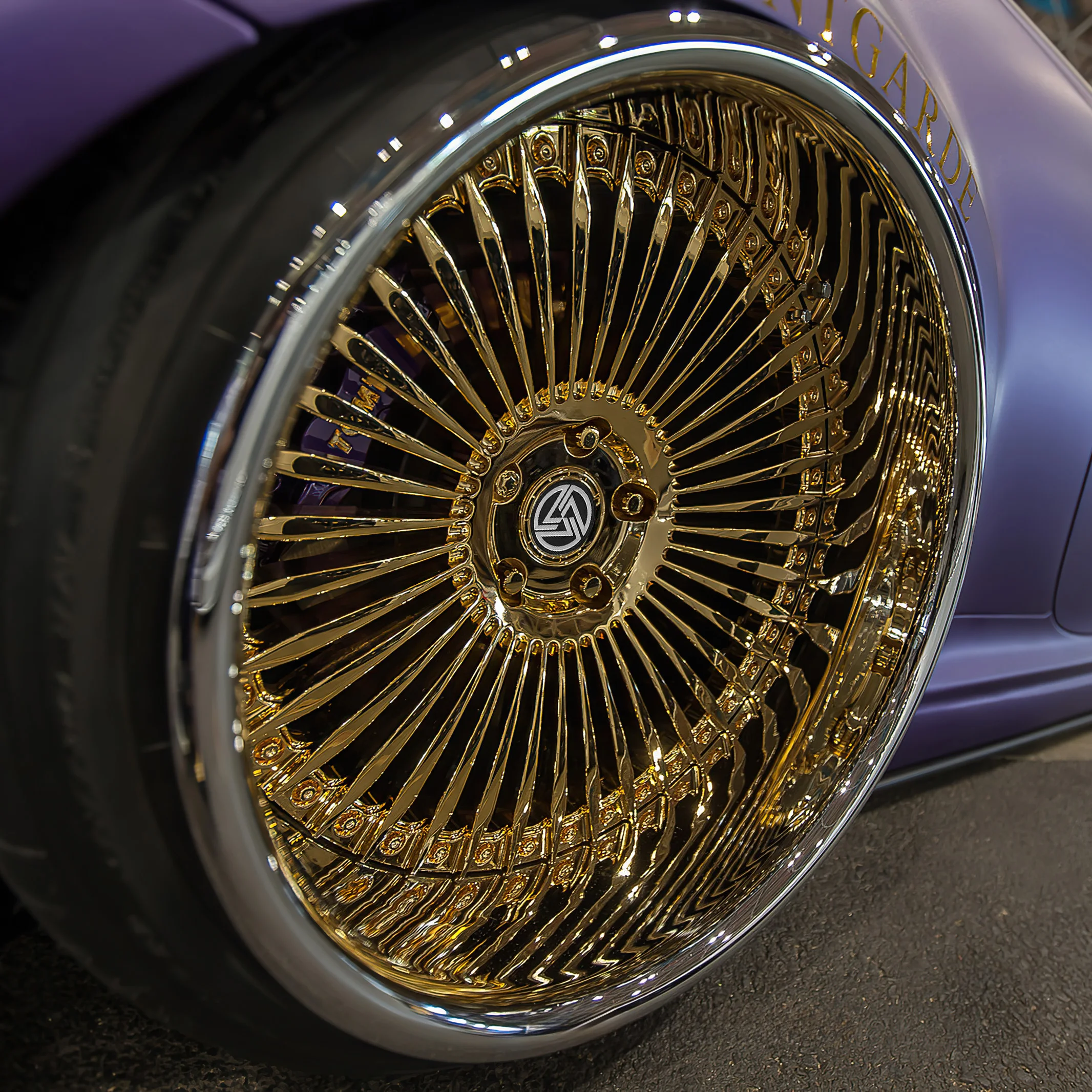 XL 2-piece Forged Gold Rim 5x120 5x112 5x114.3 Forged Wheel 18 19 20 21 22 23 Inch Show Car Stance Wheels - Image 1
