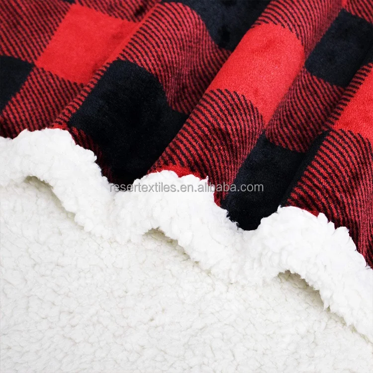 Scotticize 100% Polyester Reversible Flannel Blanket Soft Cozy Sherpa Plaid Microfiber Throw Hoodie Wearable Blanket