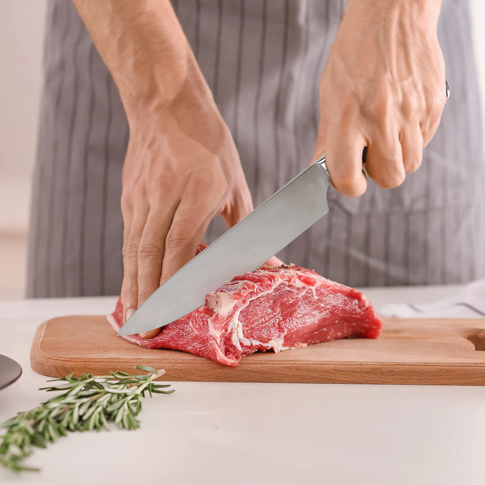Custom Logo Professional 8 Inch Chef Knife Stainless Steel Meat Knife with Pakkawood Handle
