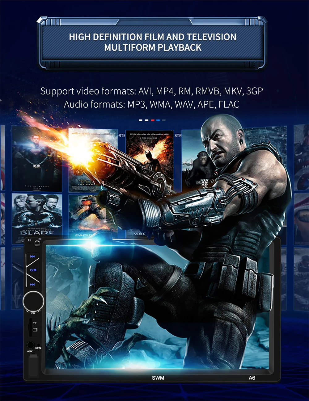 Bestree auto electronics USB charging 7 inch double din car stereo mp5 player auto stereo audio radio music player