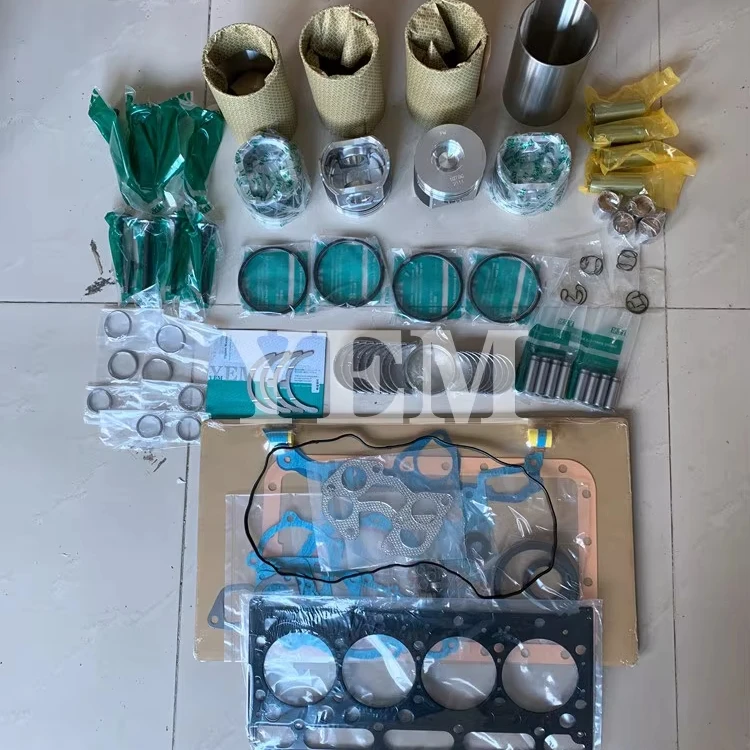 V2403 Overhaul Rebuild Kit With Piston Rings Liner Bearing Valves Head Gasket Set 1G796 for Kubota