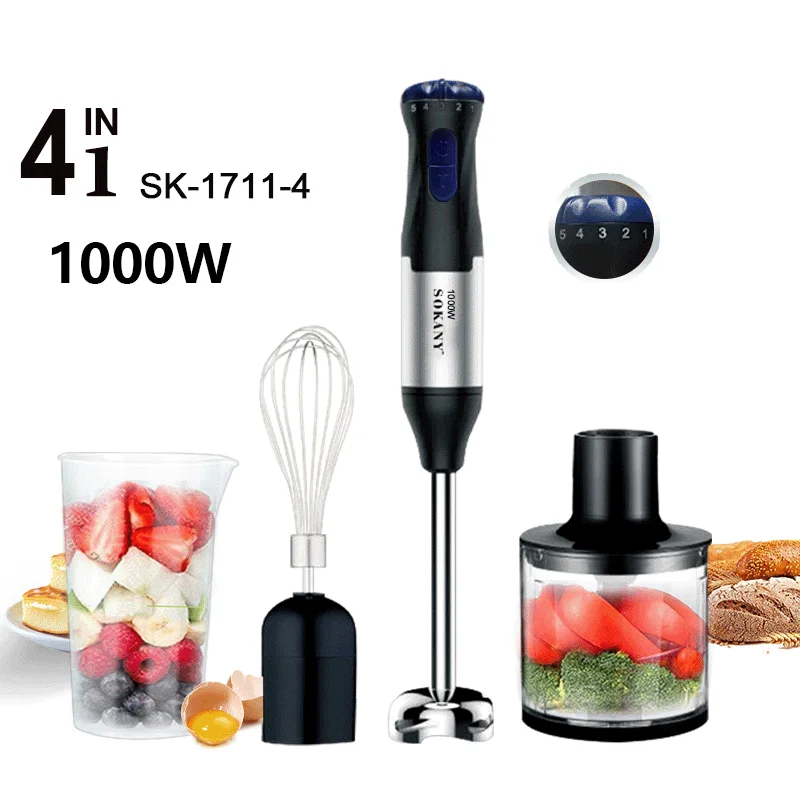 110v 220v 5 Speed 4 in 1Kitchen Cooking Smart Appliance Electric Ice Cream Blender Food Processor Portable Blenders