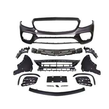 E63 Style Car PP Front Lip Rear Diffuser Side Skirt Vents Spoiler Body Accessories Front Bumper For BENZ W213 2017-2020