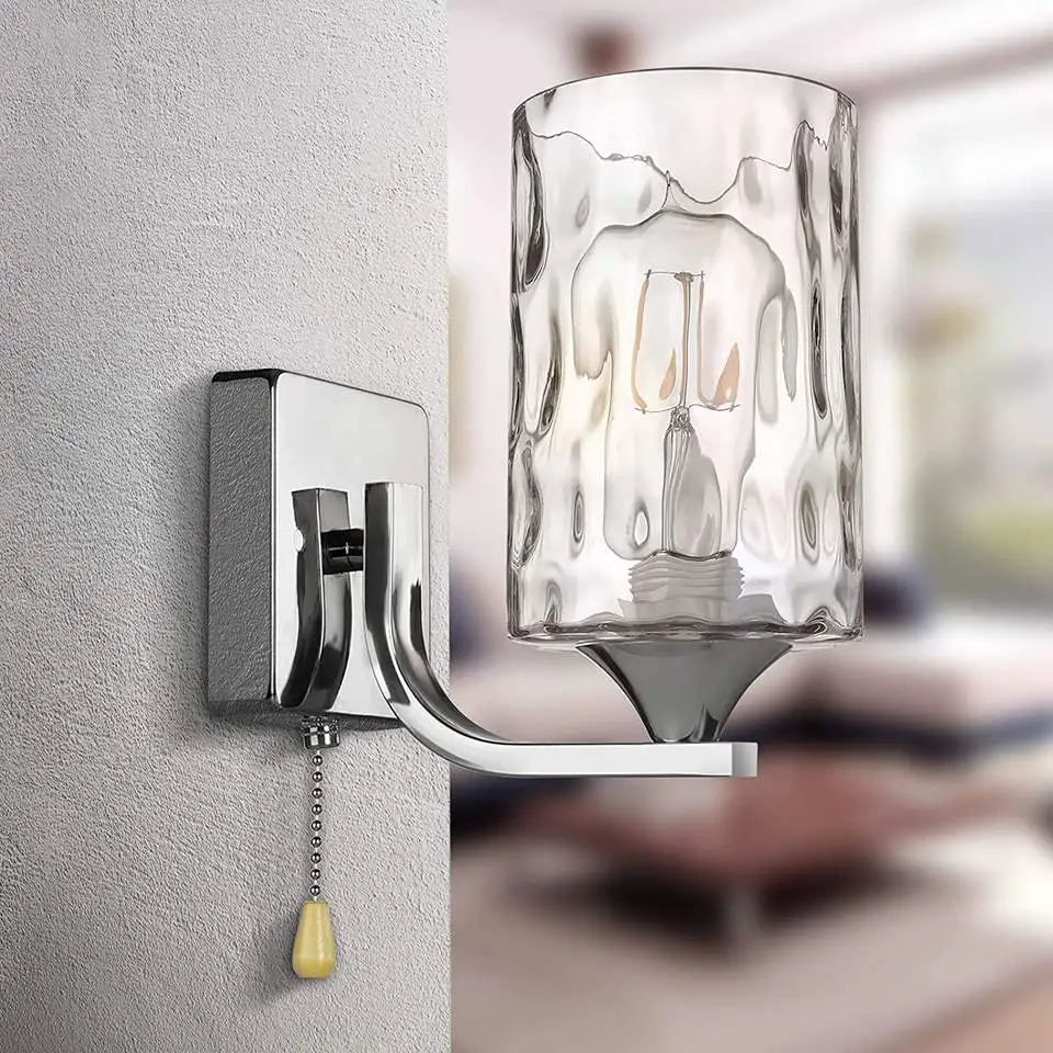 Hammered Clear Bubble Replacement Glass Light Cylinder Shades Fit For 2