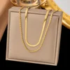 26-ah393 blade twist necklace gold