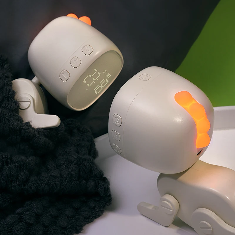 Versatile Cute USB Digital Display Dinosaur Alarm Clock New Creative Electronic Wake-up Tool Sensor Male Female Students Desktop