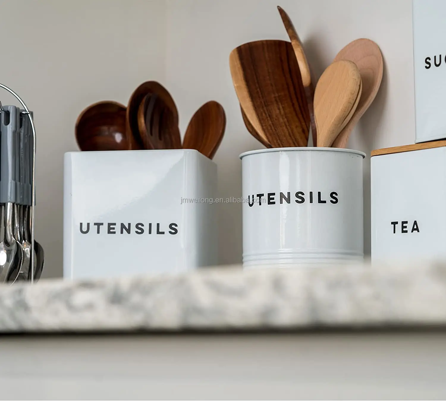 Kitchen Utensil Holder Cooking Utensil Crock Cutlery Bucket Metal