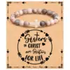 Bracelet Zèbre Rose - Carte "Sœurs POUR LA VIE"