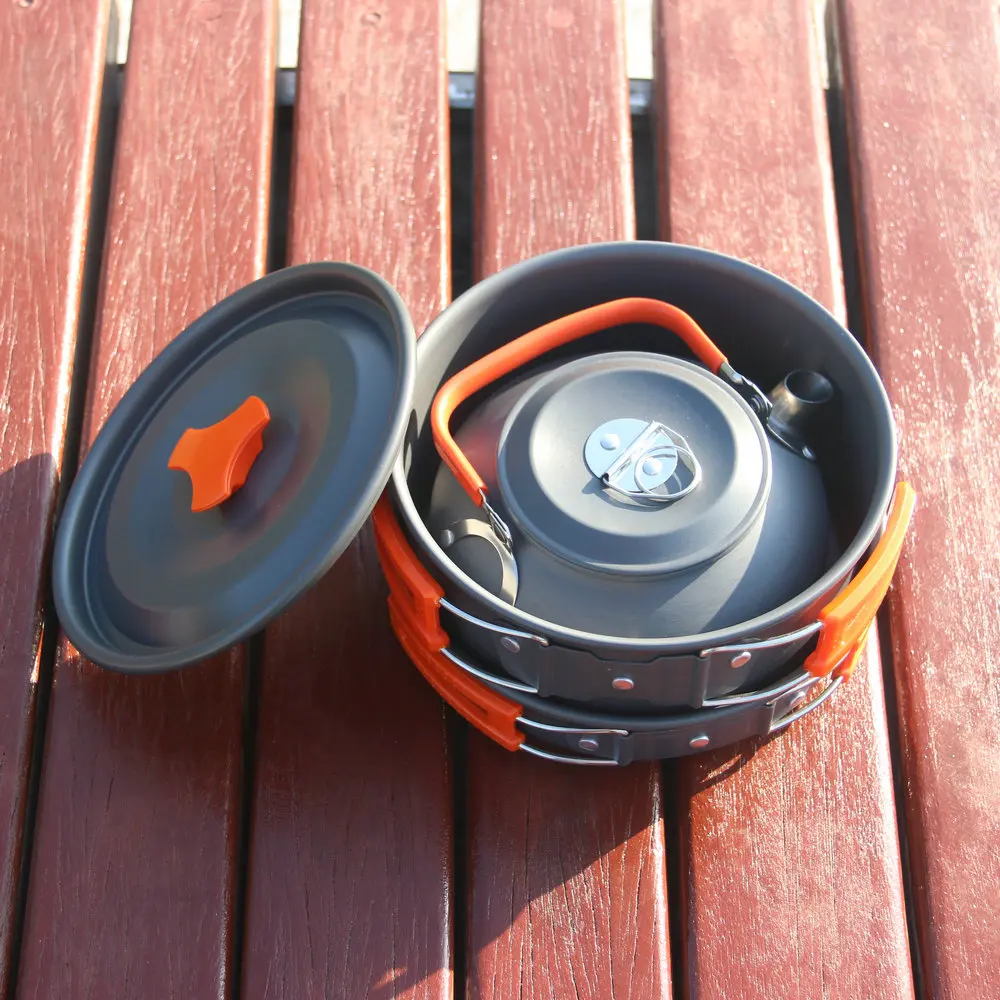 Set Pentole Da Campeggio In Alluminio Per 2-3 Persone – Pentola E Padella Con Coperchio