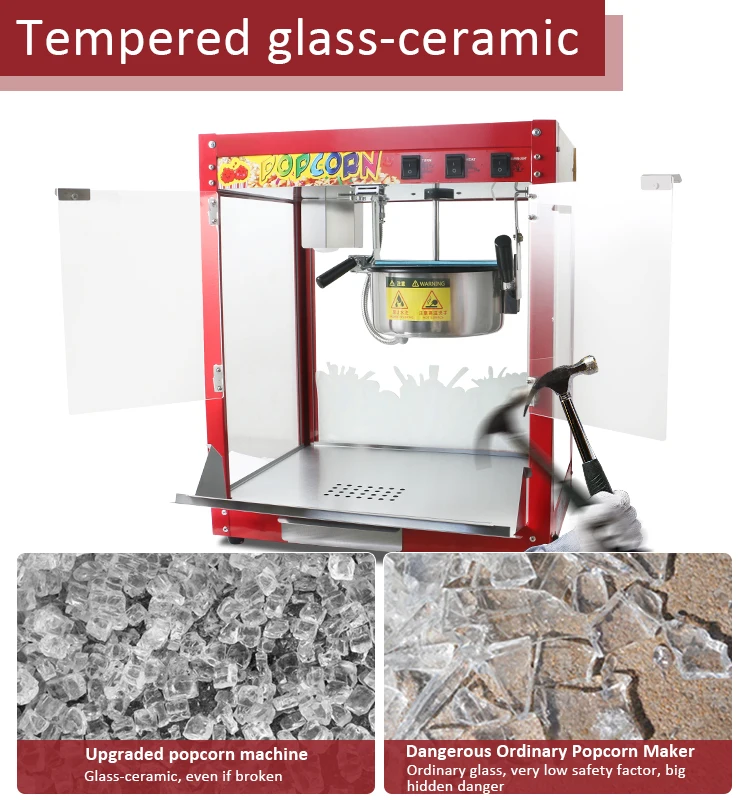 Commercial Electric Popcorn Machine Industrial Caramel Double Pot