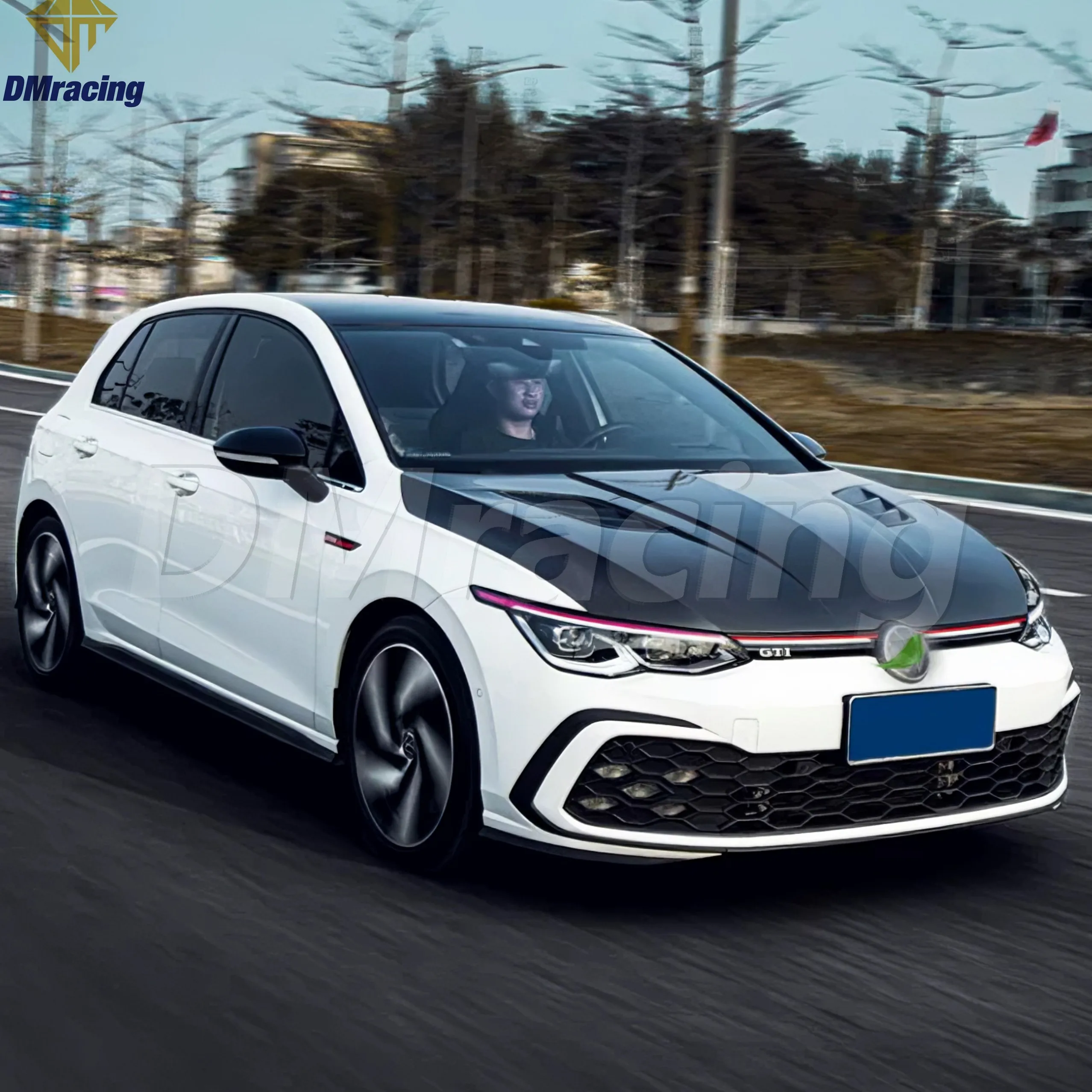 VWゴルフ8 MK8 GTI2021用DM-3スタイルカーボンファイバーフード