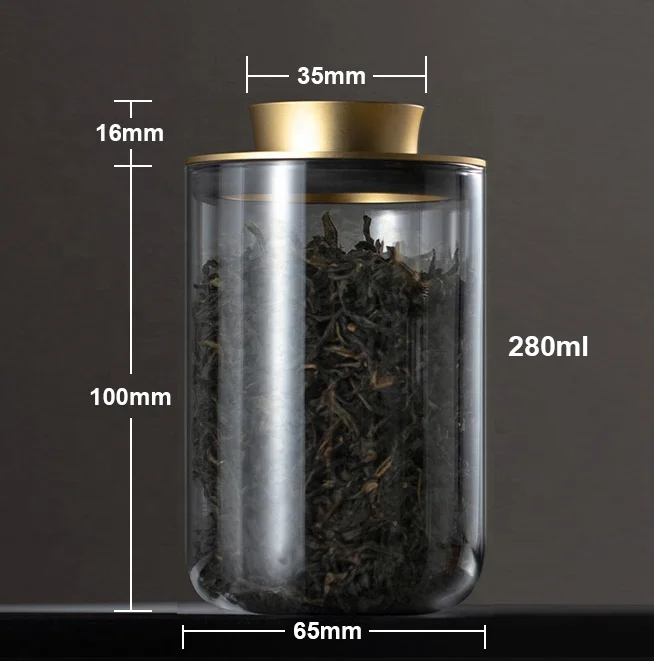 Herb Storage Container Food Grade  Packaging Bottle Green Glass Jar with Aluminum Lid Good Sealing and Silicone Case Rose Gold