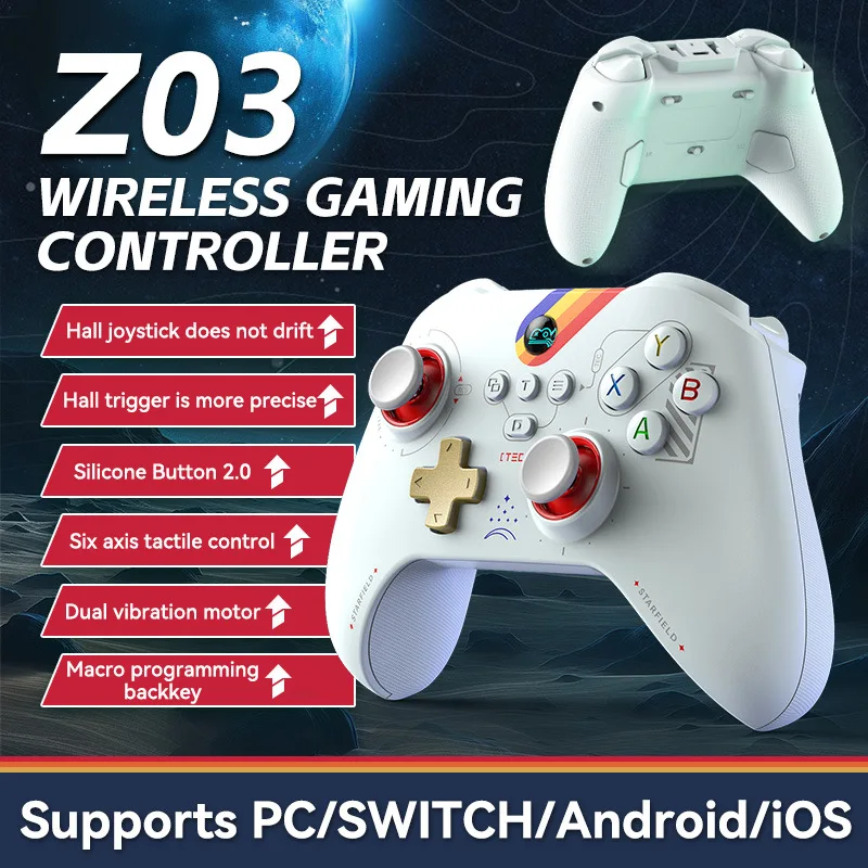 Z03 Wireless Game Controller for Switch, PS3, PS4, Android & iOS