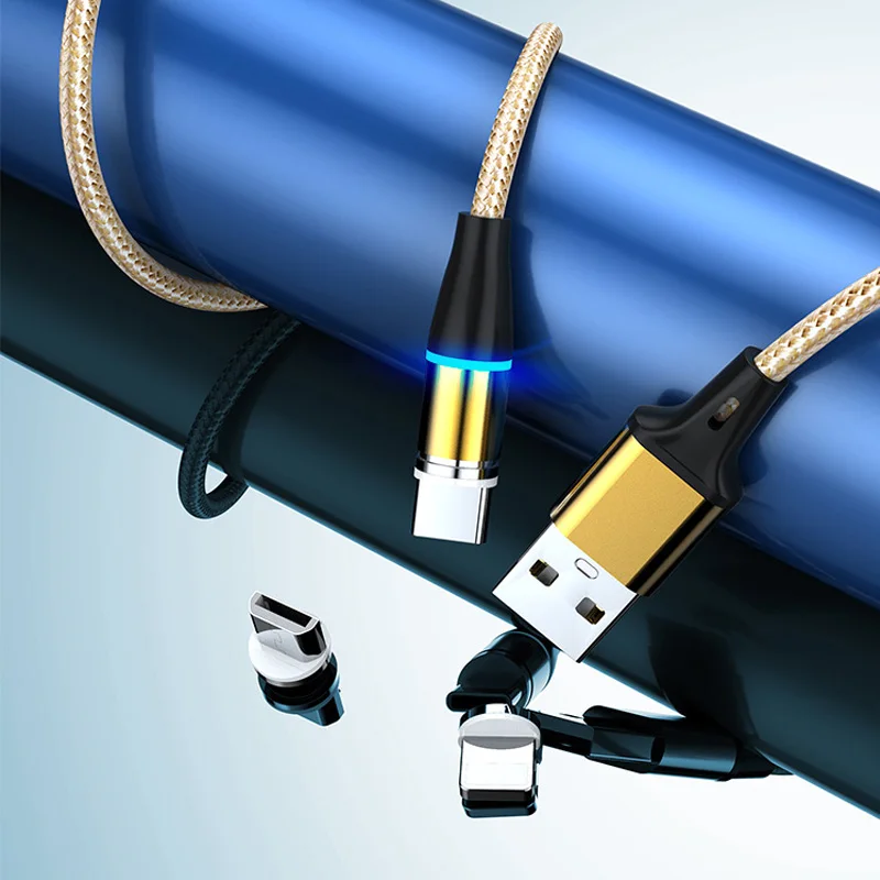 Магнитный кабель для быстрой зарядки Micro USB Type-C Iphone Xiaomi магнитное зарядное устройство мобильных телефонов USb шнур