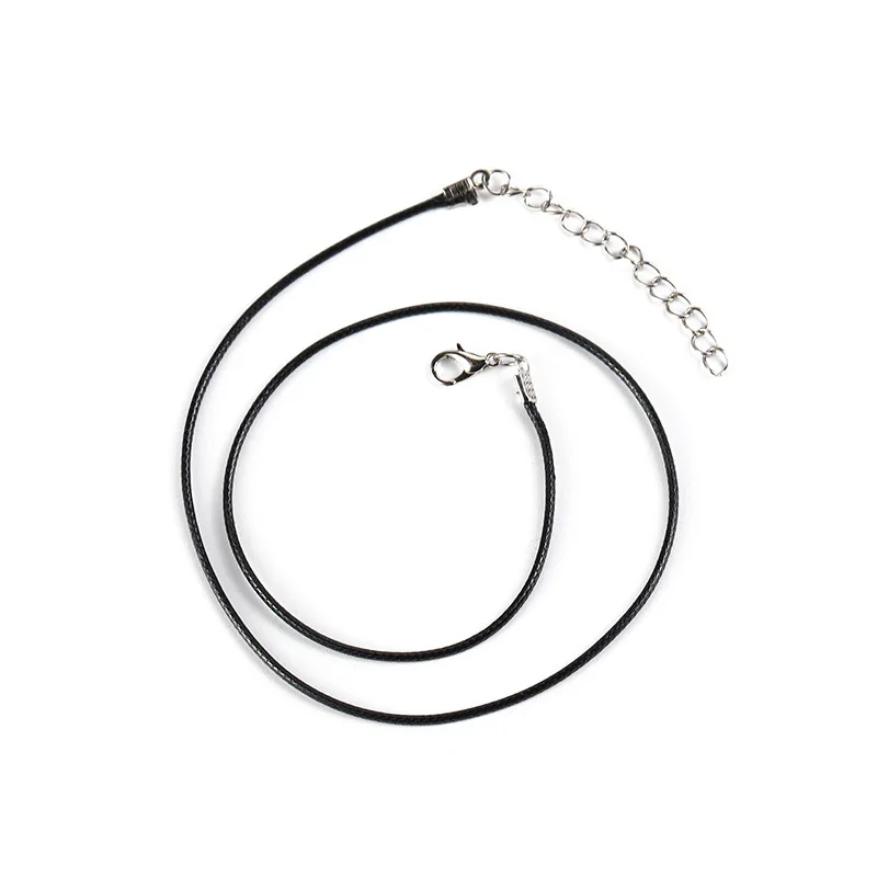 Leather Rope Chain Black Leather Rope Chain with Obster Clasp - Jewelry Accessory