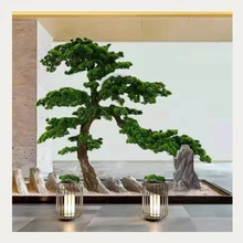 Wholesale Price Artificial Bonsai Pine Tree Plant Indoor Decorative Green Pine Tree