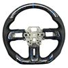 Perforated Leather+Forged Carbon Fiber+blue Top Stripe
