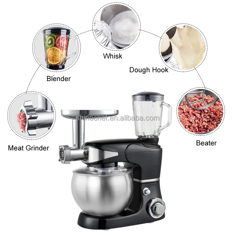 3 in 1 Multifunctional Food Processor 6L Planetary Stand Mixer Kitchen Machine Electric Food Mixer With Blender Meat Grinder