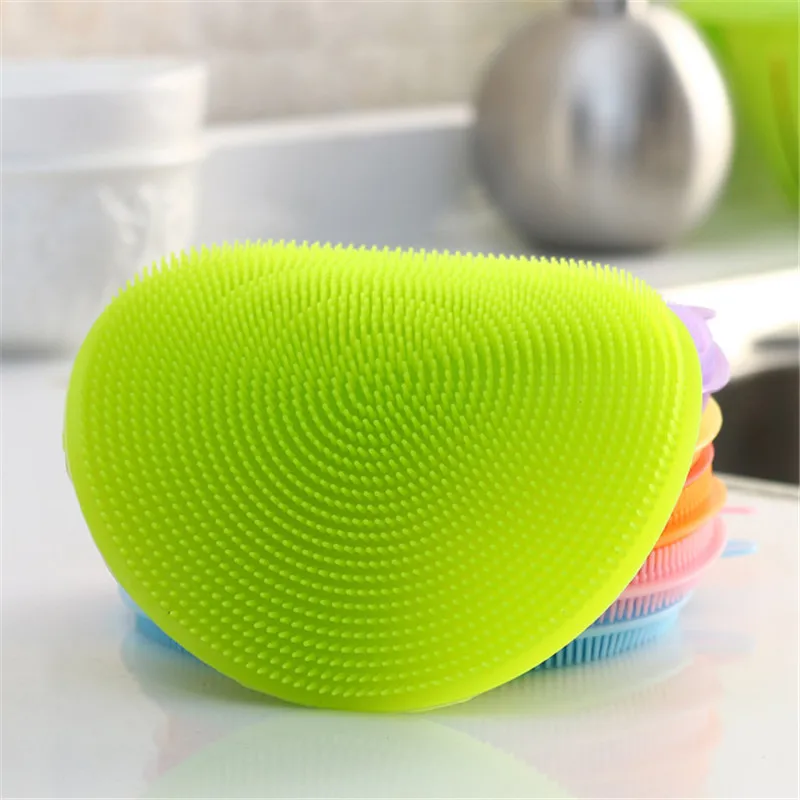 Hot Sale Silicone  Cleaning Brushes Dish Bowl Scouring Pad Pot Pan Easy to clean Wash Brushes Cleaning Brushes KitchenR0759