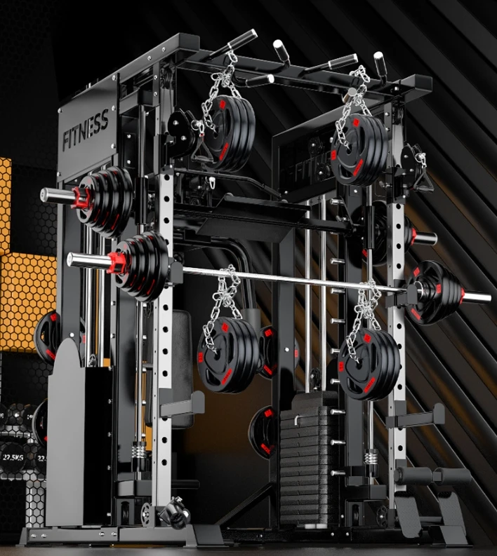 Multi-function Smith Machine Squat Weightlifting Chest Bird Dragon Door Frame Push-back One Bench Press