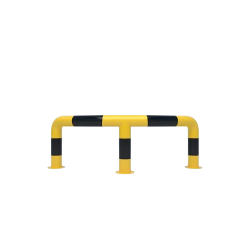 Стальные дорожные столбики с черным отражающим грунтом установка желтых противоударных стальных защитных столбов