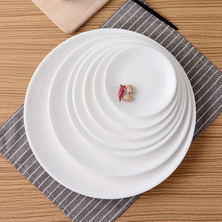 Restaurant Cheap Bulk Dinner Plates Dinnerware White Tableware Ceramic Plate With Gold Rim Buy