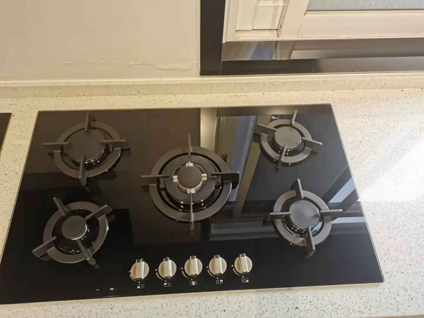 2022 Tempered Glass Kitchen Appliance Five Burner Built In Gas Hob/gas