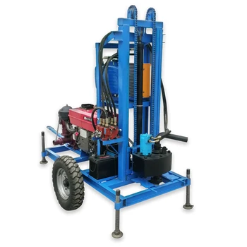 Portable 150m 200m Drill Rig For Water Well diesel  Hydraulic Wheel Borehole Drilling Machine Tractor
